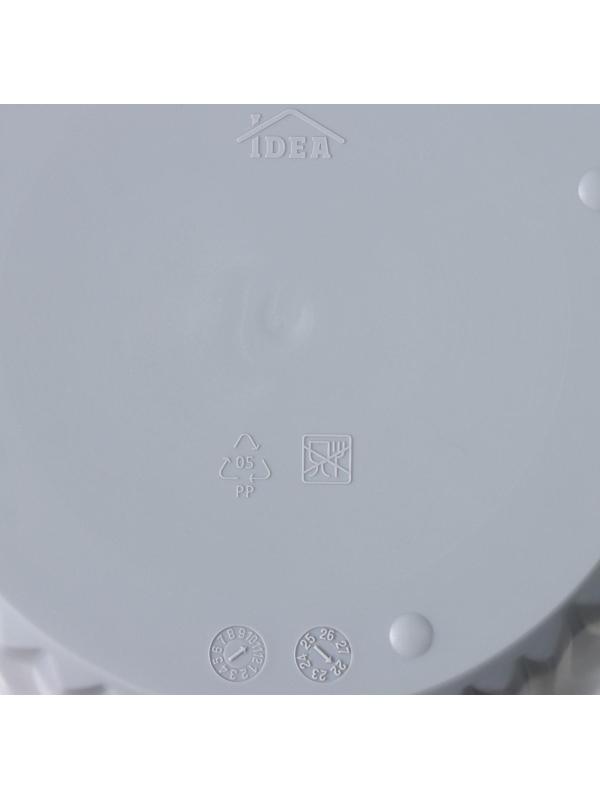 Кашпо для цветов со вставкой «Волна», 4 л, d=20 см, h=17 см, цвет серый