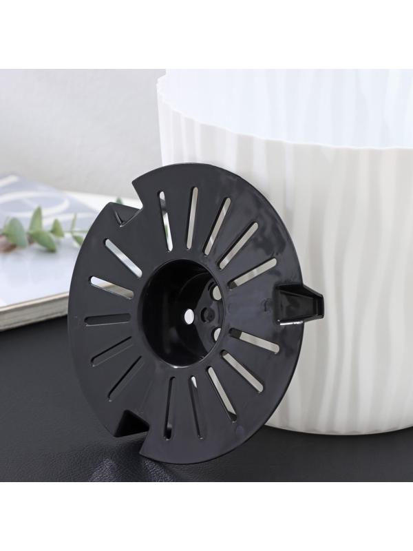 Кашпо для цветов со вставкой «Волна», 4 л, d=20 см, h=17 см, цвет белый