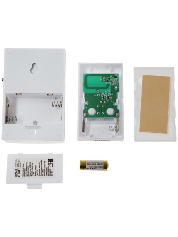 Звонок HomeStar HS-0102, беспроводной, 8,6 МВт, 32 мелодии, 80-90дБ, r=100м, 433.05Мгц, МИКС