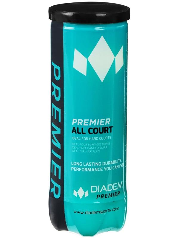 Мяч теннисный DIADEM Premier All Court 3B, 3 шт., ITF, фетр, цвет жёлтый