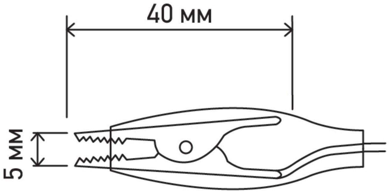 Зажимы-крокодилы Rexant 5 А, 40 мм с проводом, набор 10 пар