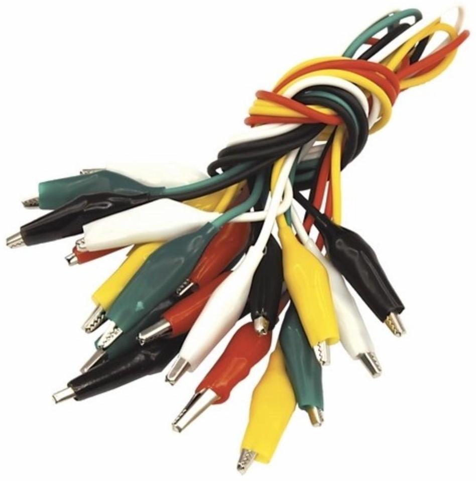 Зажимы-крокодилы Rexant 5 А, 40 мм с проводом, набор 10 пар