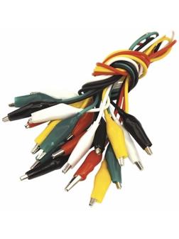 Зажимы-крокодилы Rexant 5 А, 40 мм с проводом, набор 10 пар