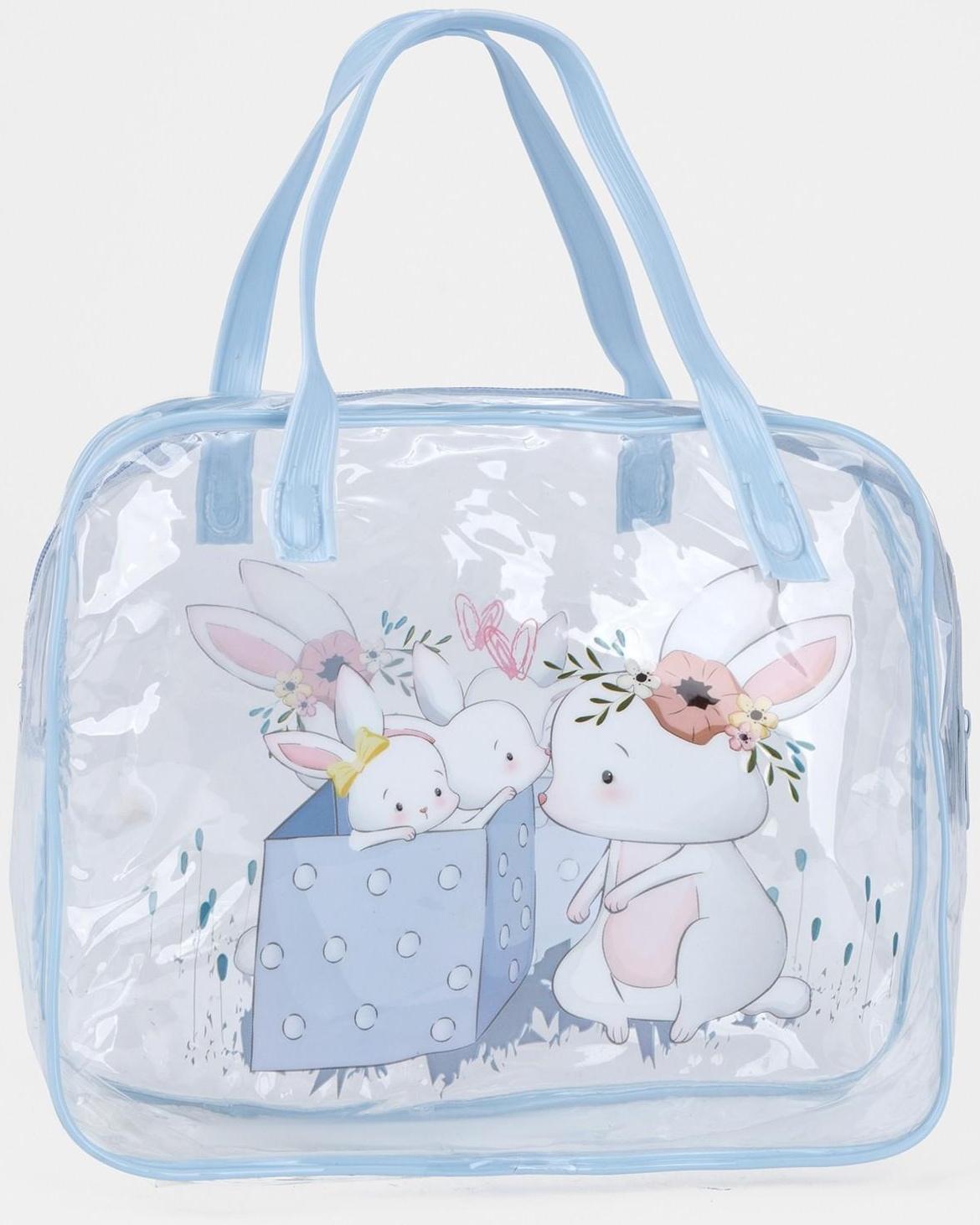 Косметичка на молнии, цвет голубой