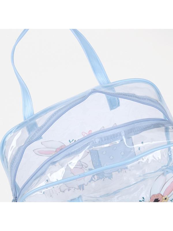 Косметичка на молнии, цвет голубой