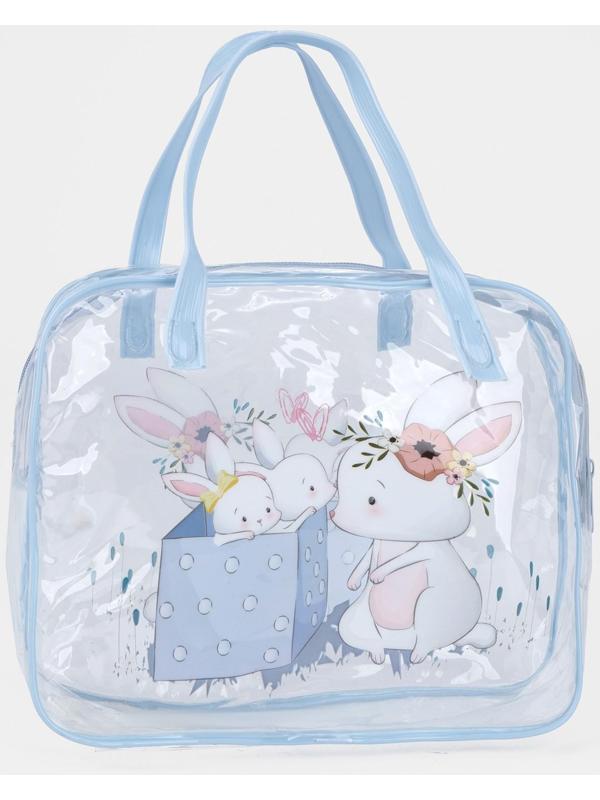 Косметичка на молнии, цвет голубой