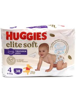 Трусики-подгузники Huggies Elite Soft 4 (9-14кг), 38 шт.