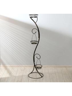 Подставка для цветов, напольная, разборная, на 3 горшка, d = 18 см, бронзовая