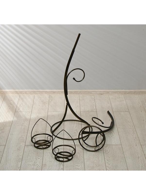 Подставка для цветов, напольная, разборная, на 3 горшка, d = 18 см, бронзовая