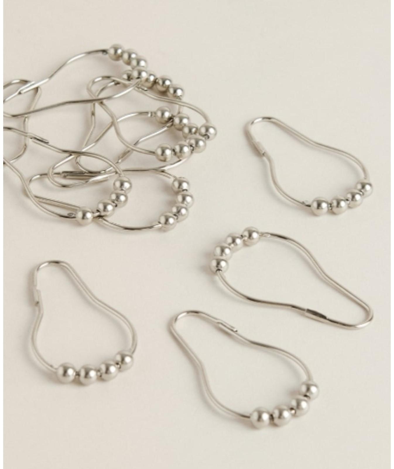 Набор крючков для штор Доляна, 12 шт, цвет хром