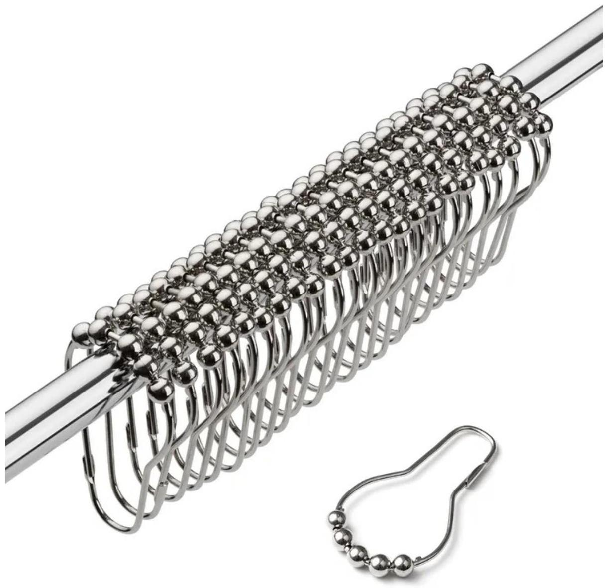 Набор крючков для штор Доляна, 12 шт, цвет хром