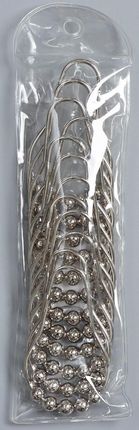 Набор крючков для штор Доляна, 12 шт, цвет хром