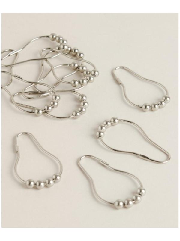 Набор крючков для штор Доляна, 12 шт, цвет хром