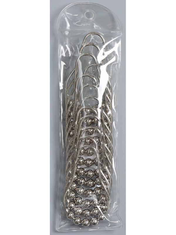 Набор крючков для штор Доляна, 12 шт, цвет хром