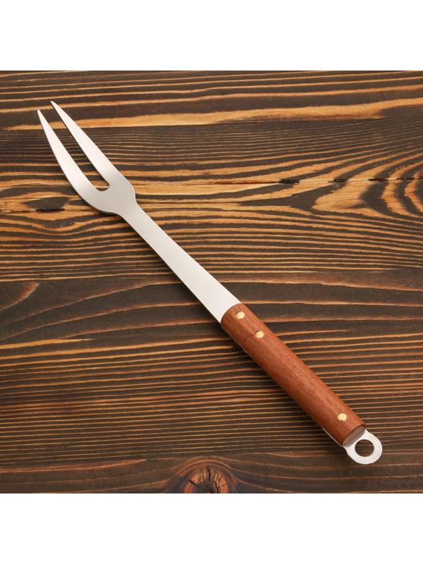Вилка для мяса с деревянной ручкой 36 см, 7х3,5 см