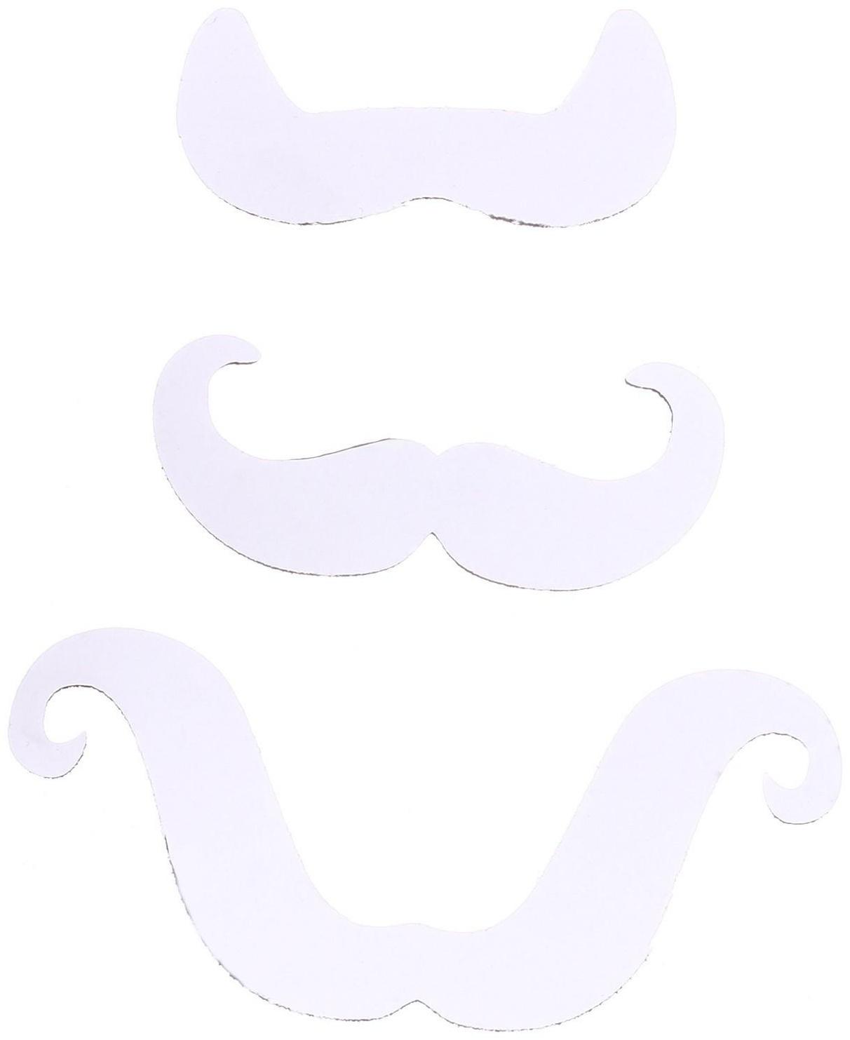 Карнавальные усы на липкой основе, набор 3 шт., виды МИКС