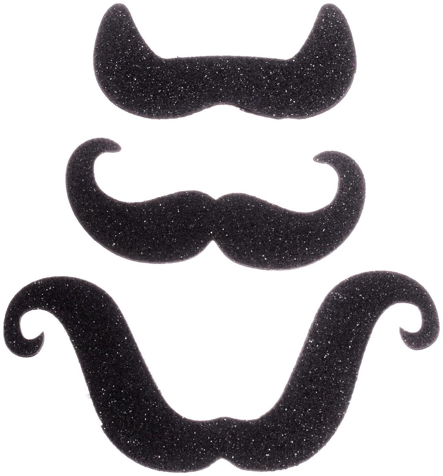 Карнавальные усы на липкой основе, набор 3 шт., виды МИКС