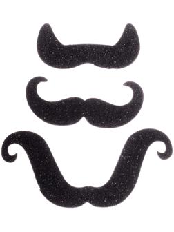 Карнавальные усы на липкой основе, набор 3 шт., виды МИКС