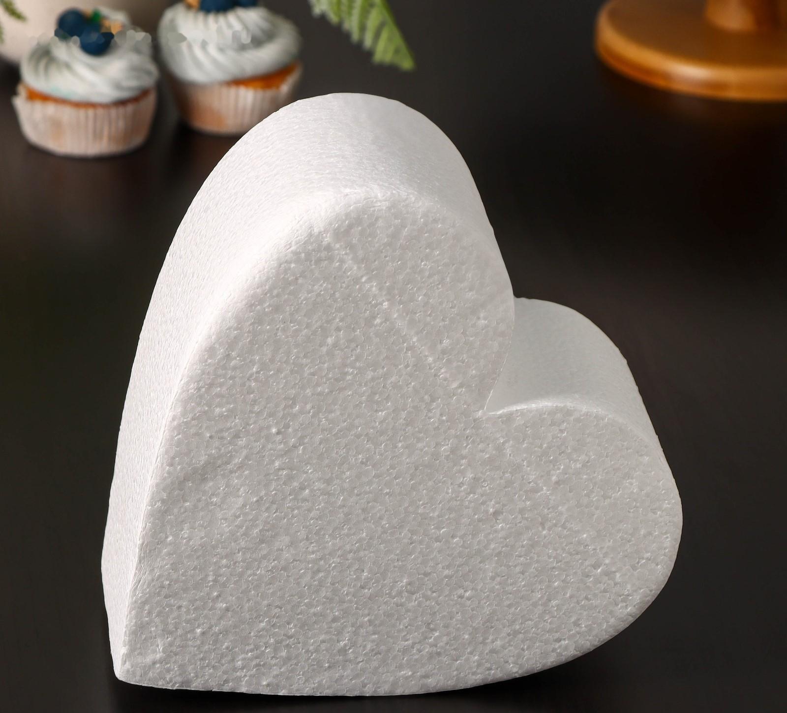 Фальшярус для торта «Сердце», d=20 см, h=10 см, цвет белый