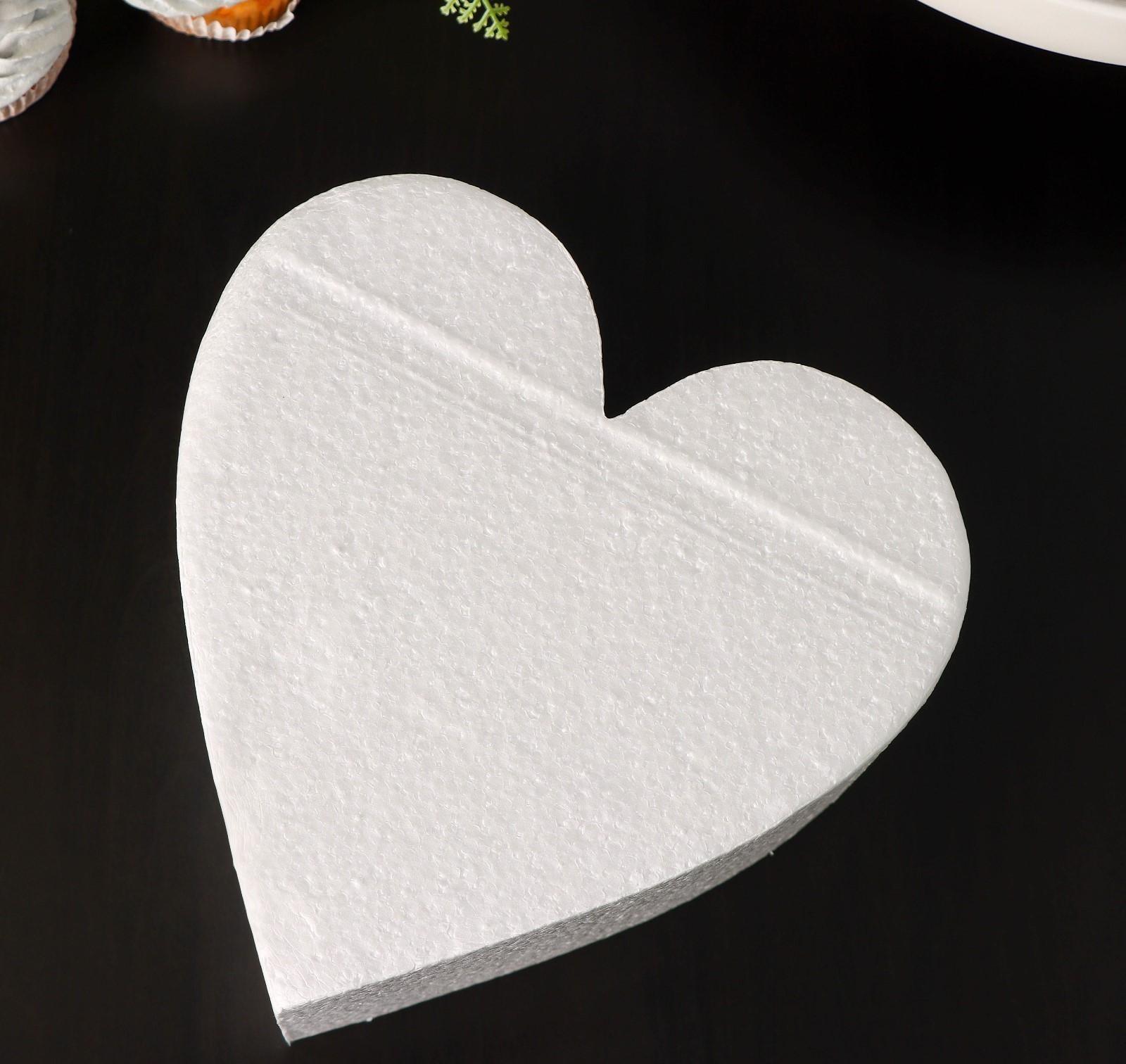 Фальшярус для торта «Сердце», d=20 см, h=10 см, цвет белый