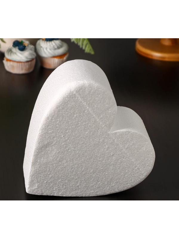 Фальшярус для торта «Сердце», d=20 см, h=10 см, цвет белый