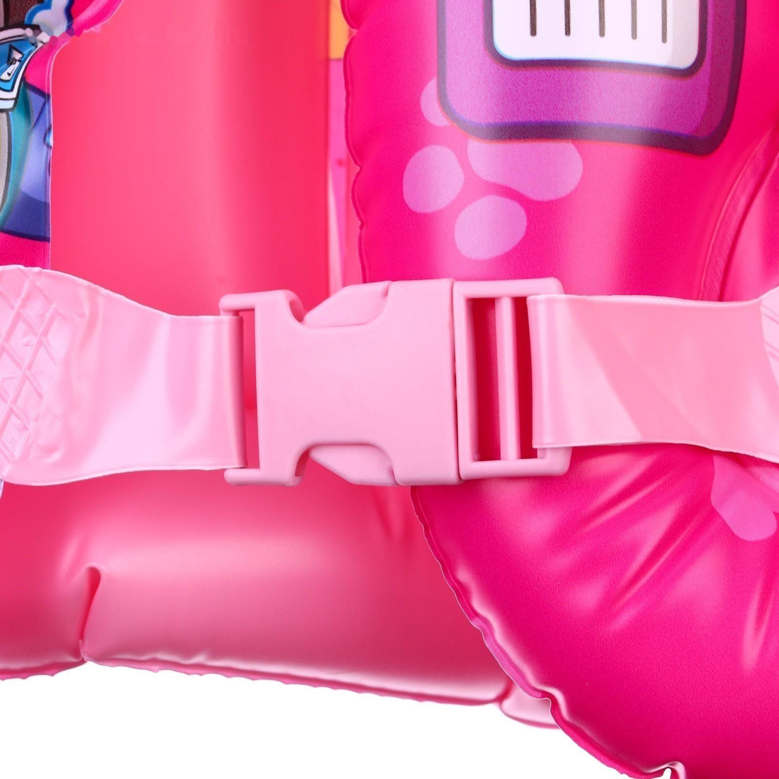 Жилет надувной для плавания, детский, Щенячий патруль, цвет розовый