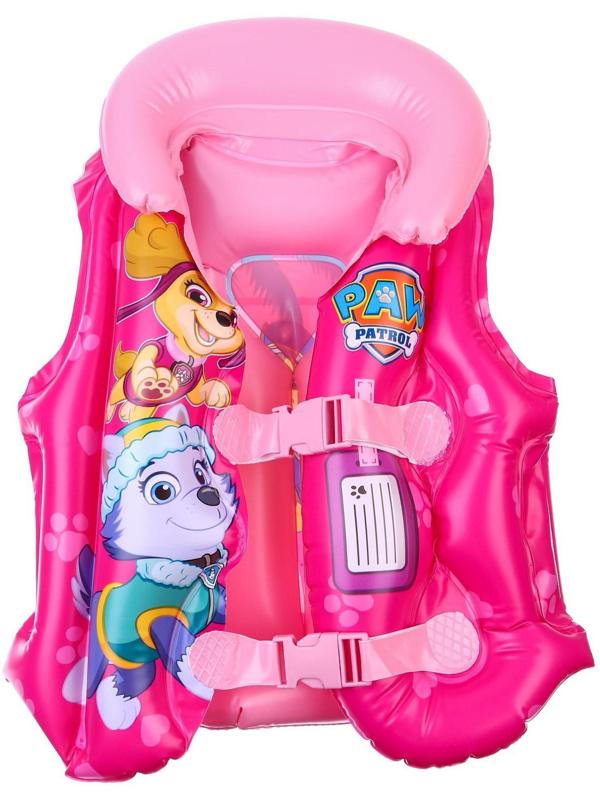 Жилет надувной для плавания, детский, Щенячий патруль, цвет розовый