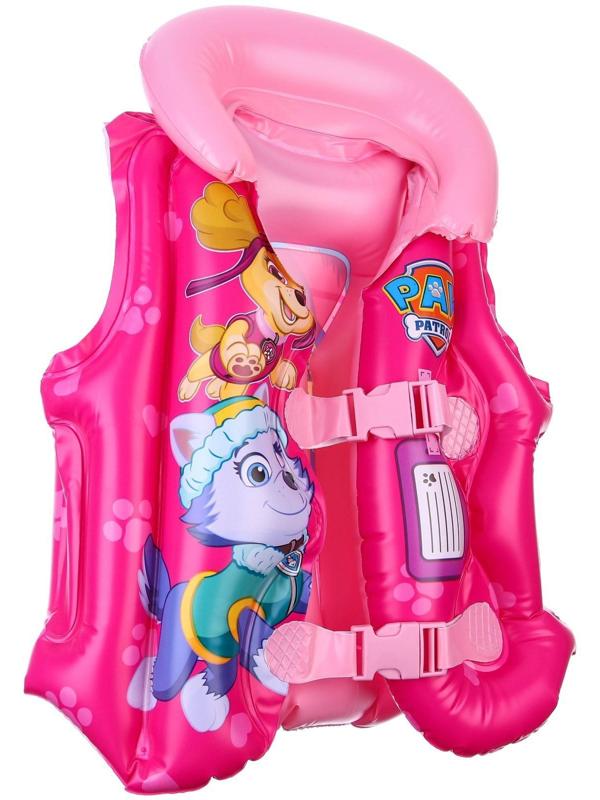 Жилет надувной для плавания, детский, Щенячий патруль, цвет розовый