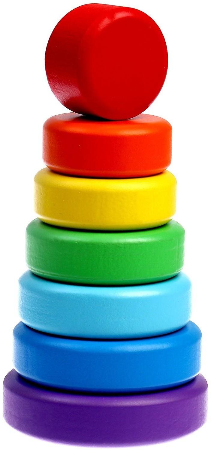 Пирамидка деревянная маленькая «Круг»