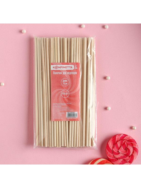 Палочки для леденцов, набор 100 шт, 15×0,3 см, берёза