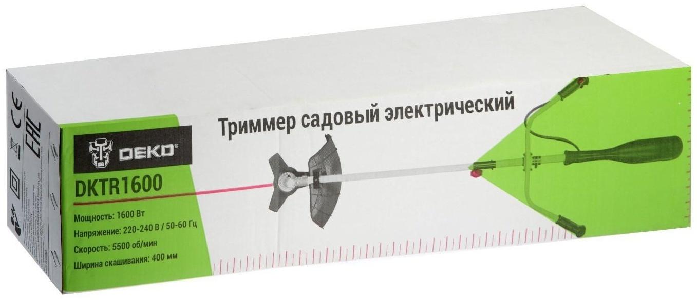 Триммер электрический DEKO DKTR1600, 1600 Вт, 5500 об/мин, разборная штанга, леска/нож
