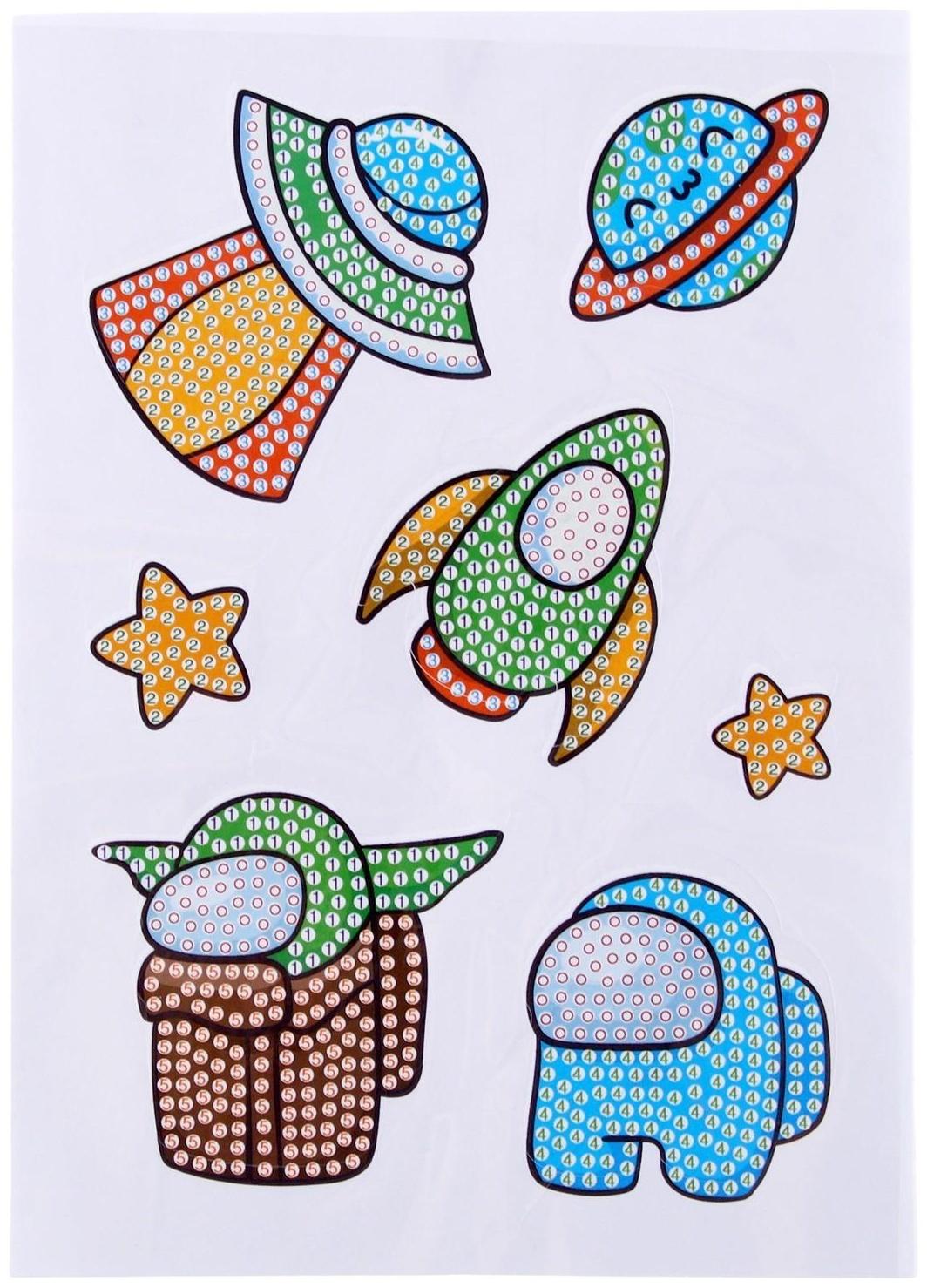 Алмазная мозаика-стикер «Космос»