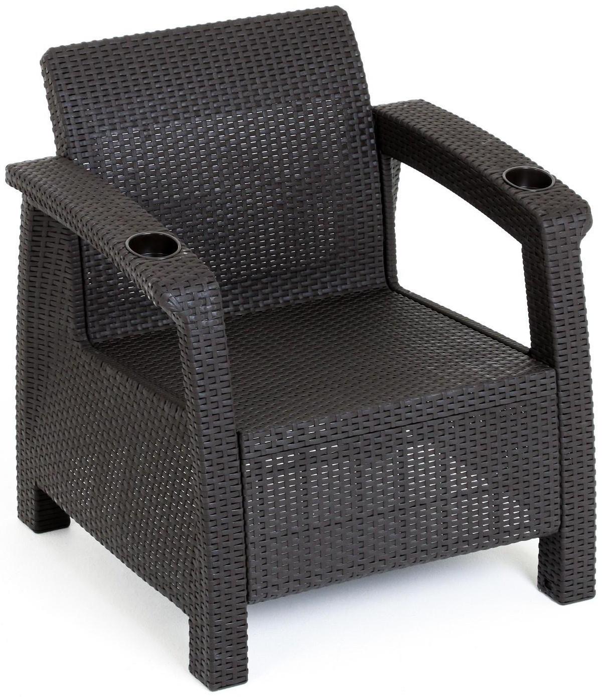 Набор садовой мебели: диван, два кресла, мокко