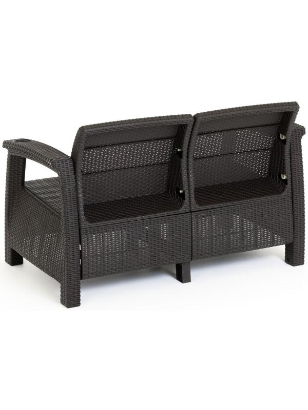 Набор садовой мебели: диван, два кресла, мокко