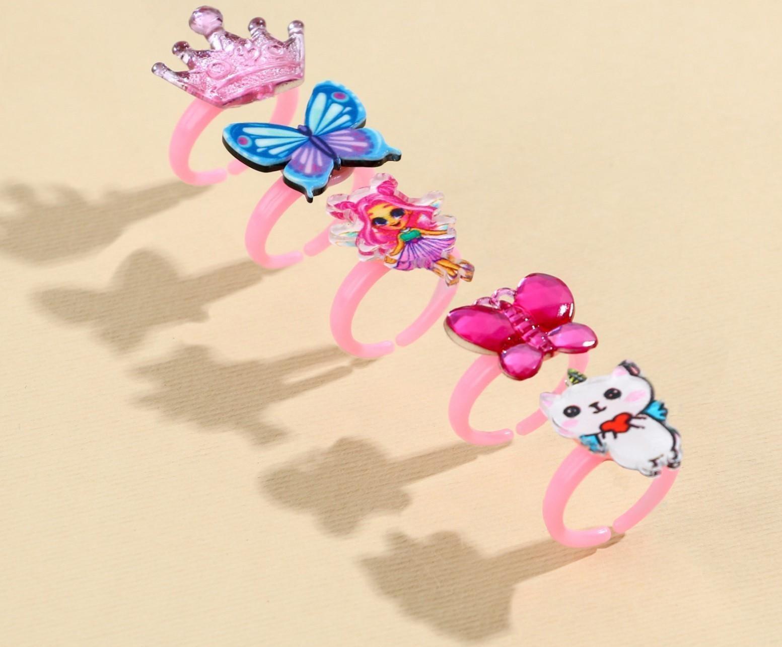 Набор детских колец «Милой леди», 5 шт, d = 1,8 см