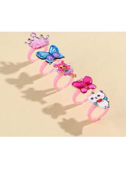 Набор детских колец «Милой леди», 5 шт, d = 1,8 см