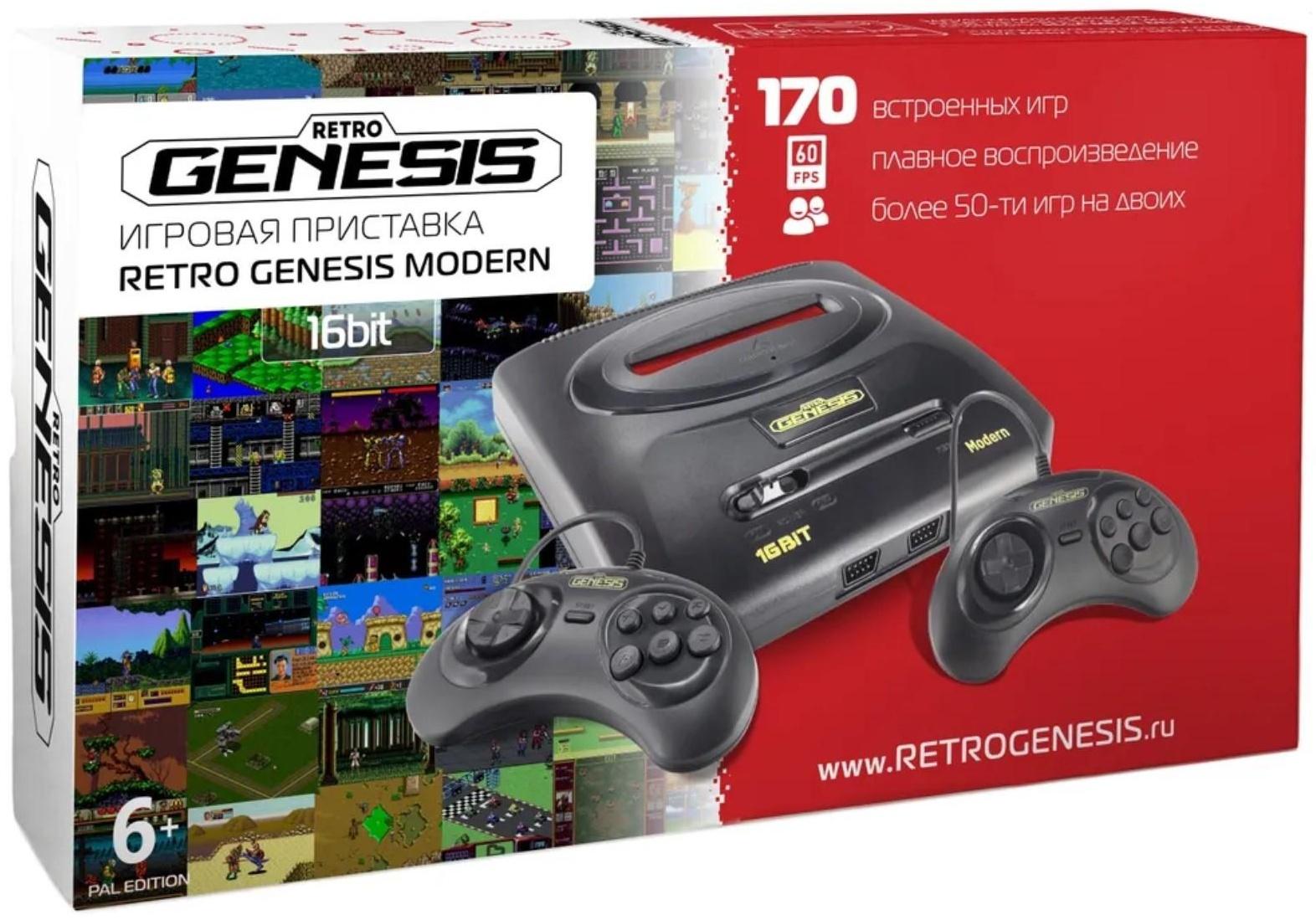 Игровая приставка Sega Retro Genesis Modern,  16-bit, 170 игр, 2 геймпада