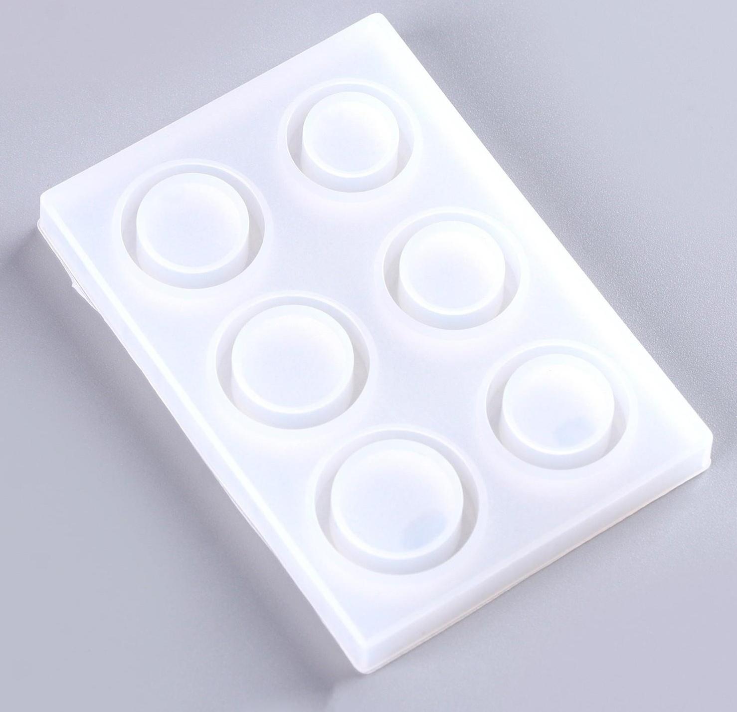 Форма силиконовая для эпоксидной смолы «Кольцо» 6 форм, размер 1 шт. — 2 см; 1,8 см