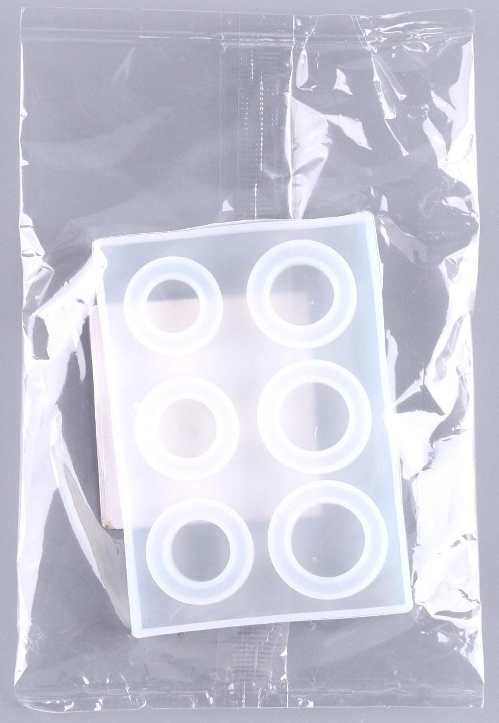 Форма силиконовая для эпоксидной смолы «Кольцо» 6 форм, размер 1 шт. — 2 см; 1,8 см