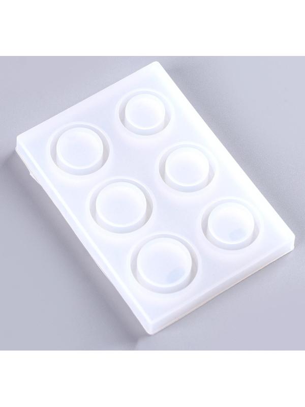 Форма силиконовая для эпоксидной смолы «Кольцо» 6 форм, размер 1 шт. — 2 см; 1,8 см