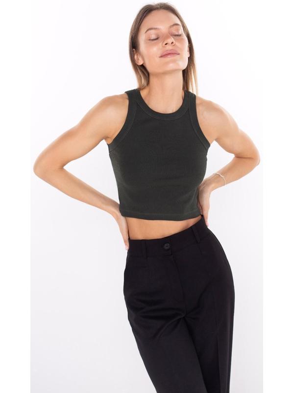 Топ женский, цвет тёмно-зелёный, размер 44 (М)