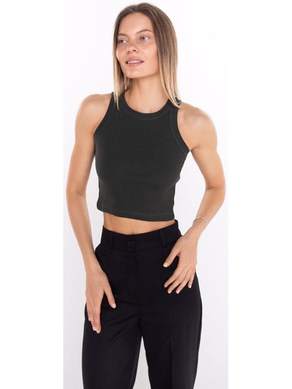 Топ женский, цвет тёмно-зелёный, размер 44 (М)