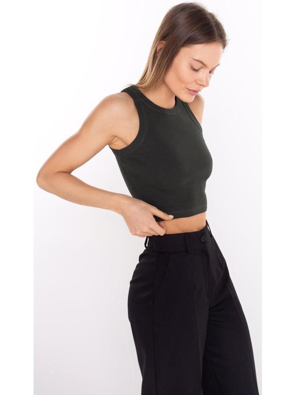 Топ женский, цвет тёмно-зелёный, размер 44 (М)