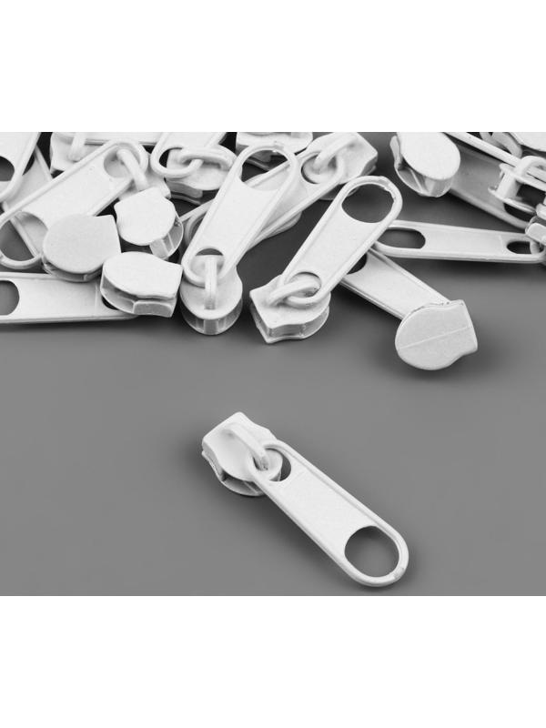 Набор: рулонная молния «Спираль» №3, 10 м, 20 бегунков, 40 верхних ограничителей, 20 нижних ограничителей, цвет белый