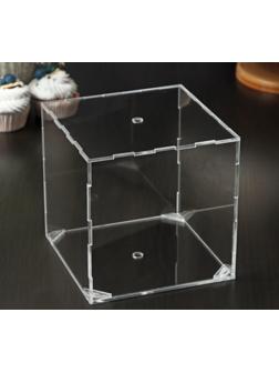 Фальшярус для торта, куб, 15×15×15 см, цвет прозрачный