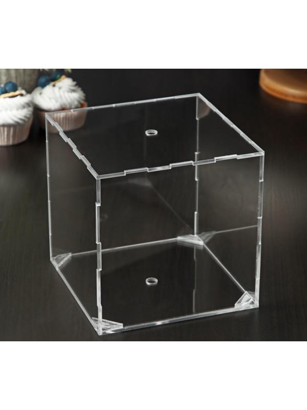 Фальшярус для торта, куб, 15×15×15 см, цвет прозрачный