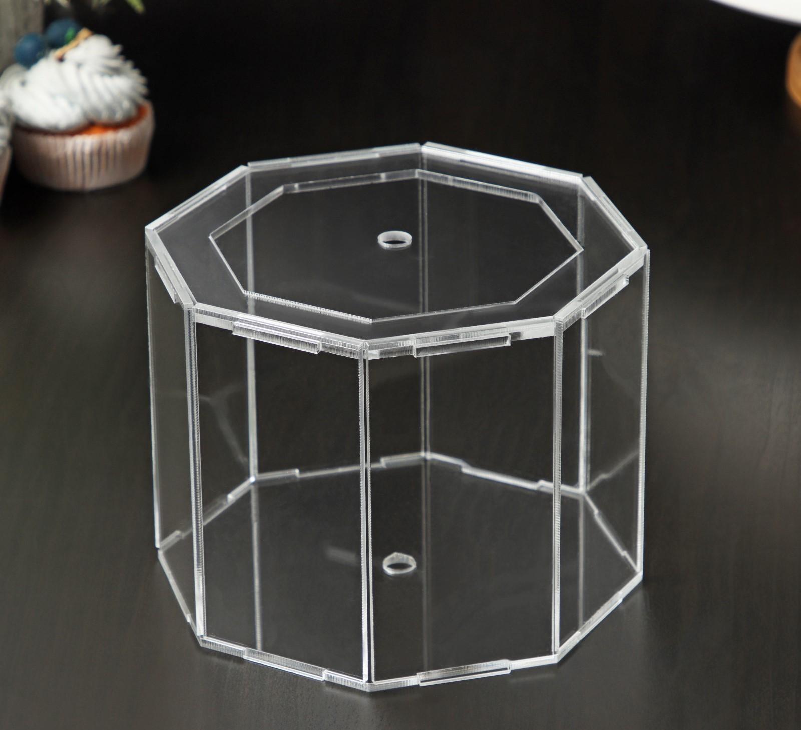 Фальшярус для торта восьмигранный, d=15 см, h=12 см, цвет прозрачный