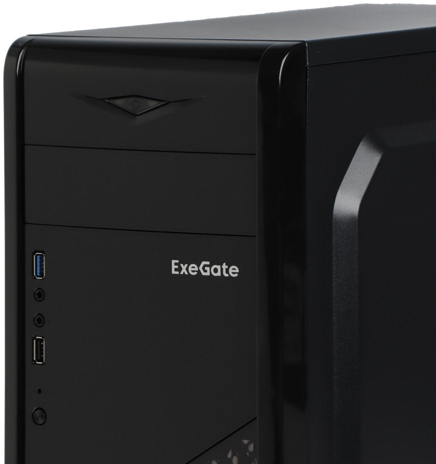 Корпус ExeGate Miditower EVO-8205, без БП,ATX,1хUSB2.0, 1хUSB3.0,чёрный с голубой подсветкой