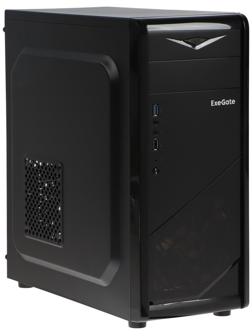 Корпус ExeGate Miditower EVO-8205, без БП,ATX,1хUSB2.0, 1хUSB3.0,чёрный с голубой подсветкой
