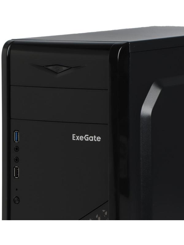 Корпус ExeGate Miditower EVO-8205, без БП,ATX,1хUSB2.0, 1хUSB3.0,чёрный с голубой подсветкой